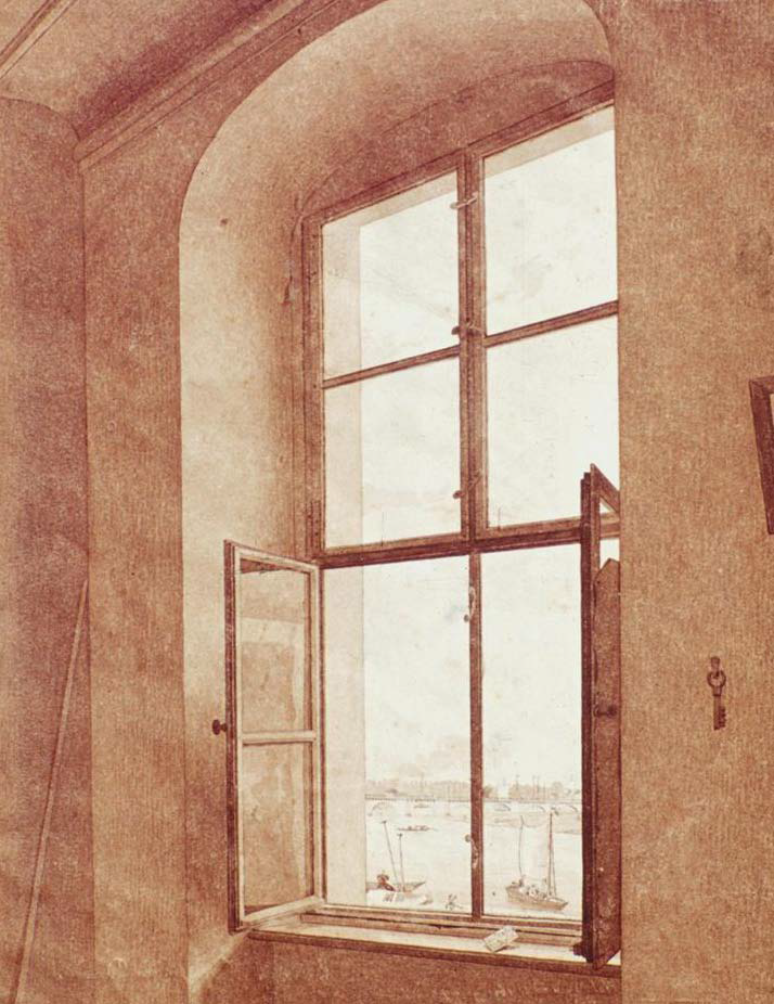Caspar David Friedrich: Veduta dalla finestra sinistradell’atelier, 1805–1806
