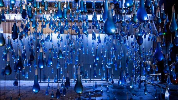 Rain. Interactive installation by Luz Interruptus