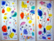 Chantal Dufour, « Entre ciel et mer », 2014, trittico, acrilico su tela, 3 x (200 x 80 cm). Un'opera monumentale che esplora la fluidità del paesaggio e dell'astrazione.